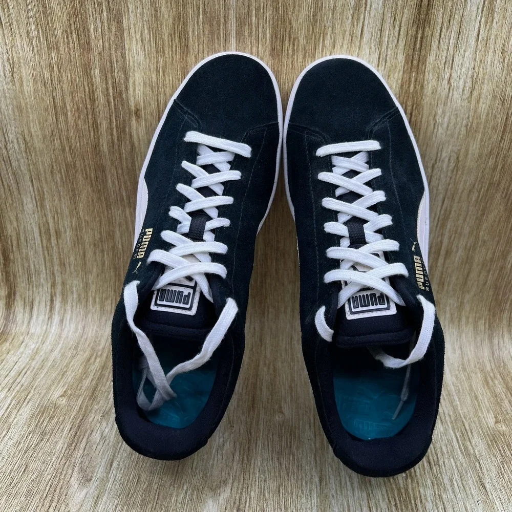 Puma Suede S Sneakers Men's Size 10 Black White Low Top Classic Shoes 356414-03